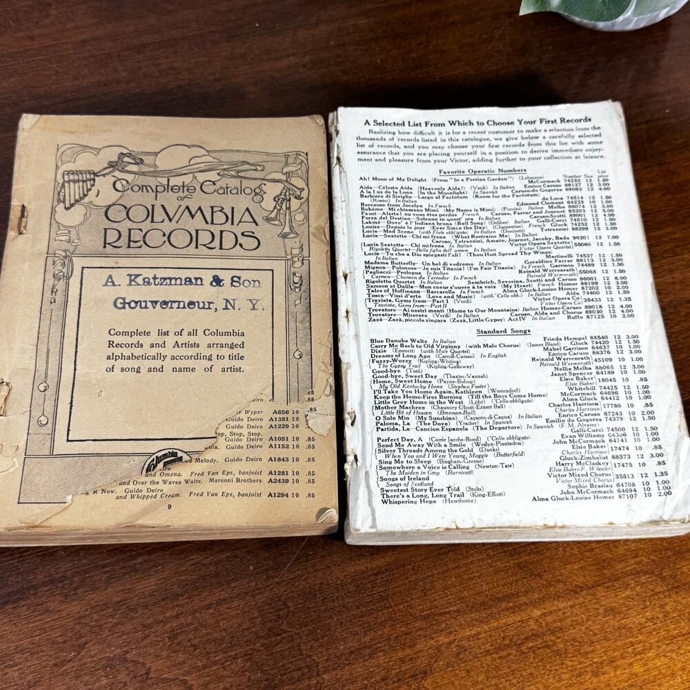 Vintage Columbia Records Victor Catalog Books Old Ephemera